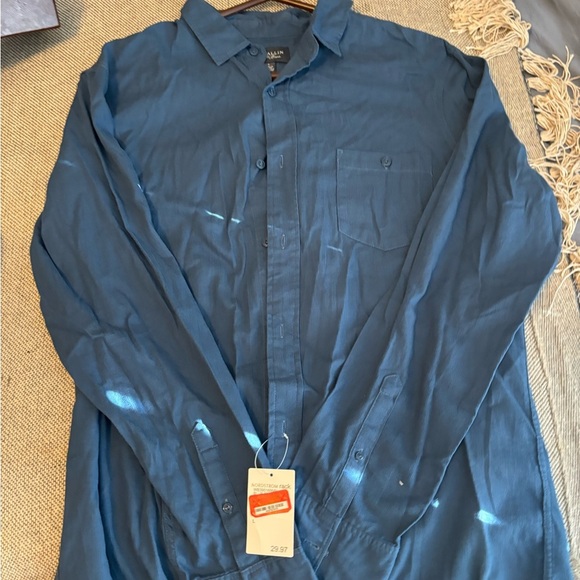 wallin bros shirt Size L Longsleeve Blue Button Up NWT Collared Nordstrom Rack - Picture 5 of 13